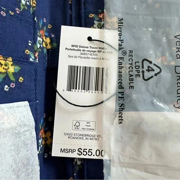 Vera Bradley RFID Deluxe Travel‎ Wallet - Sea Air Floral - Picture 4 of 6